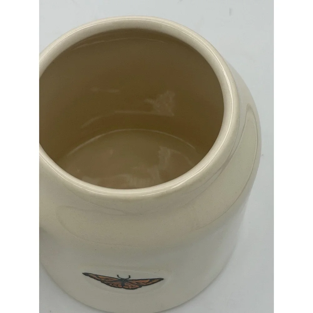 Rae Dunn Magenta Monarch Butterfly Canister Medium 7